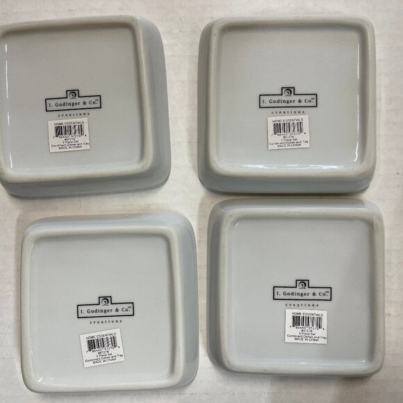 Tiki Bar Condiment Dishes Godinger & Co Tahitian Moon Porcelain Plates 5 pc Set - Picture 8 of 13